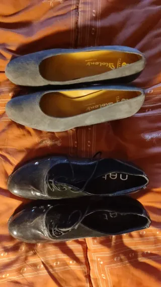 Zapatos planos mujer negros y grises sin estrenar 