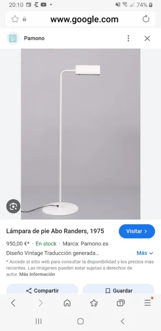 Lámpara de pie Abo Randers 1975