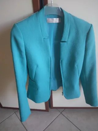 Giacca Zara turchese con zip