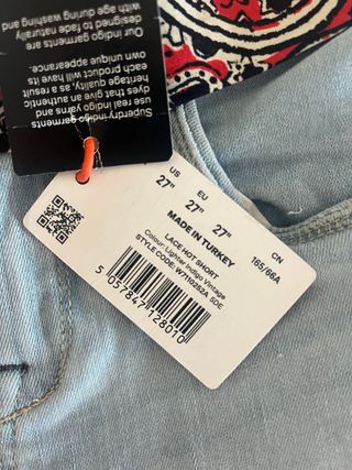 Talla XXS. Short vaquero con puntilla SUPERDRY