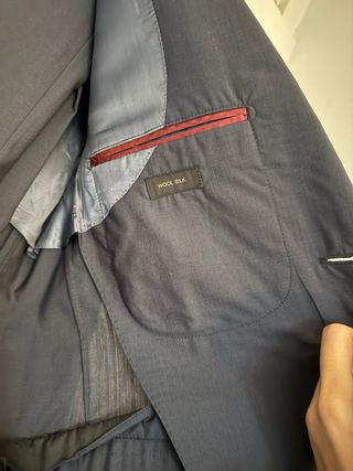Traje Massimo Dutti, lana seda, azul marino