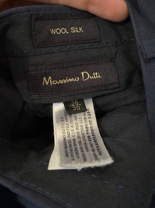 Traje Massimo Dutti, lana seda, azul marino