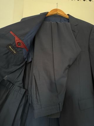 Traje Massimo Dutti, lana seda, azul marino