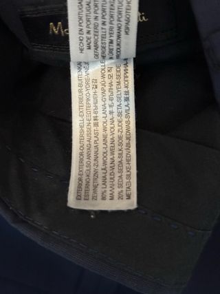 Traje Massimo Dutti, lana seda, azul marino