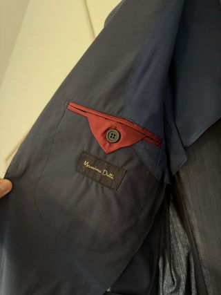 Traje Massimo Dutti, lana seda, azul marino