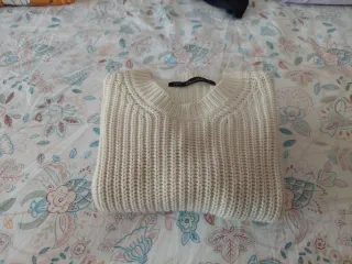 Jersey de lana beige. Talla S