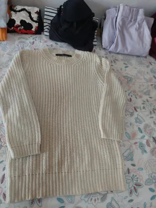 Jersey de lana beige. Talla S