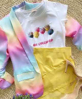 Blazer multicolor manga tres cuartos
