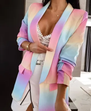 Blazer multicolor manga tres cuartos