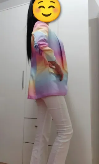 Blazer multicolor manga tres cuartos