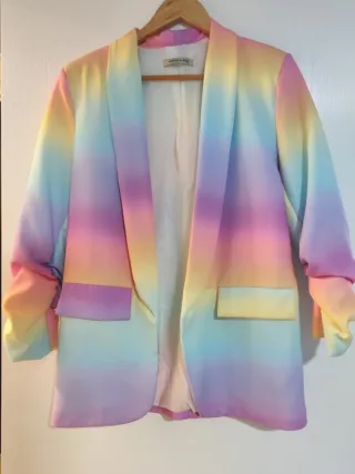 Blazer multicolor manga tres cuartos