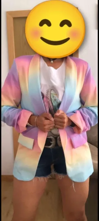 Blazer multicolor manga tres cuartos