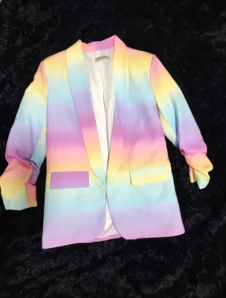 Blazer multicolor manga tres cuartos