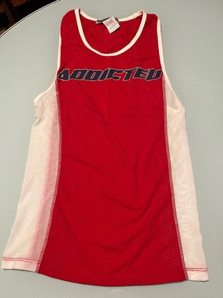 Camiseta tirantes Addicted Roja y Blanca