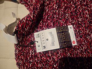 Bufanda Zara Roja y Blanca