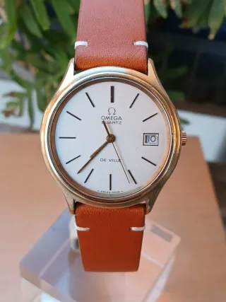 Omega De Ville Cuarzo Dorado