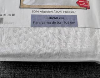 Colcha blanca cama 90-105 (A ESTRENAR) 
