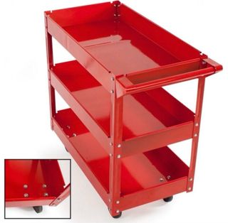 Carro de herramientas rojo + 2 borriquetas