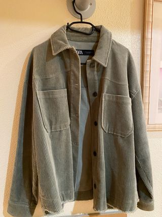 Chaqueta Zara Pana Caqui Talla M