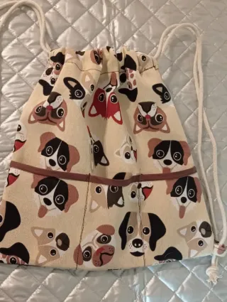 Mochila de cuerdas con estampado de perros