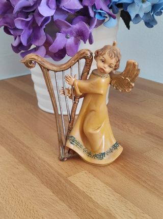 Angioletto con arpa vintage 11 cm