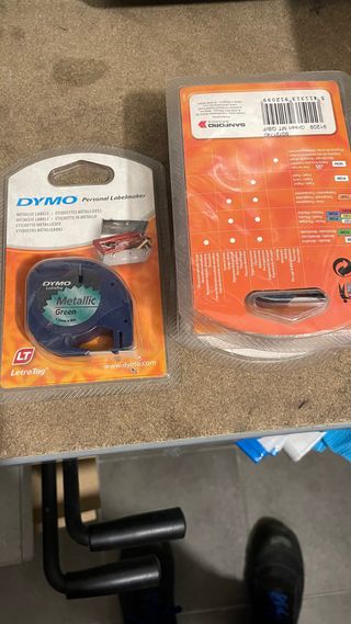 Cintas DYMO LetraTag 12mm Plástico varios colores.