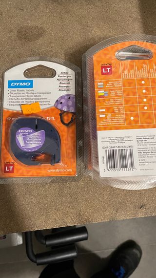 Cintas DYMO LetraTag 12mm Plástico varios colores.