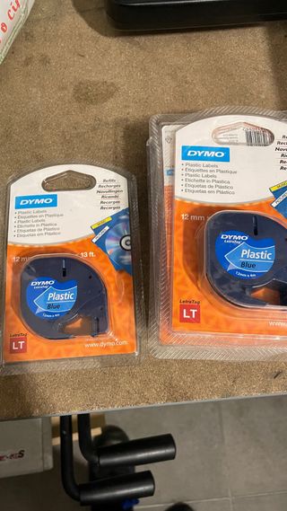 Cintas DYMO LetraTag 12mm Plástico varios colores.