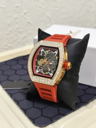 Reloj Automático Hombre Oro y Rojo