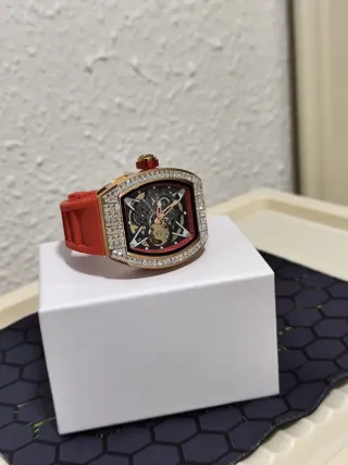 Reloj Automático Hombre Oro y Rojo