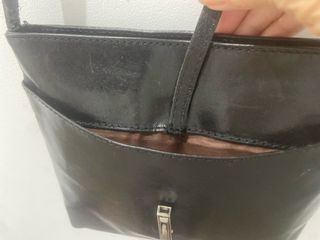 Bolso Cuero Italiano Negro