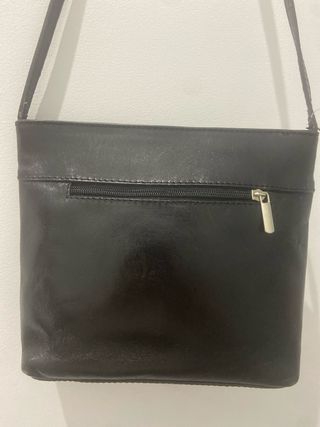 Bolso Cuero Italiano Negro