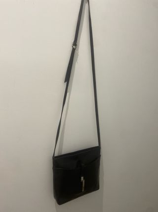 Bolso Cuero Italiano Negro