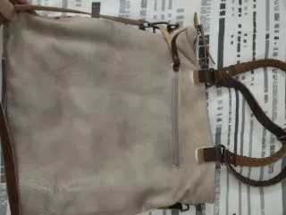 Bolso de piel Lois Beige/Marrón