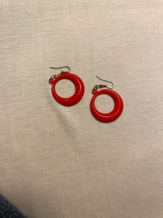 Pendientes Flamenca Niña Aro Rojo