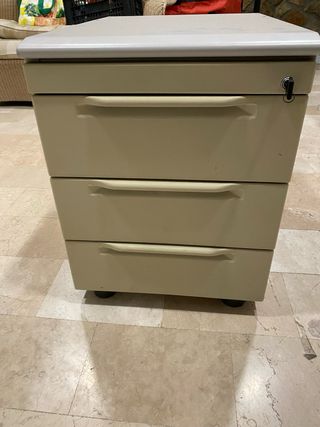 Mueble cajonera oficina metal beige