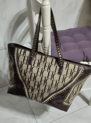 Bolso Tote Carolina Herrera CH Beige/Marrón