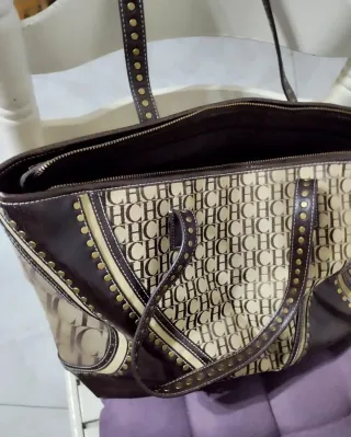 Bolso Tote Carolina Herrera CH Beige/Marrón
