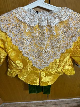 Manteletas Fallera Blancas y Lentejuelas Oro