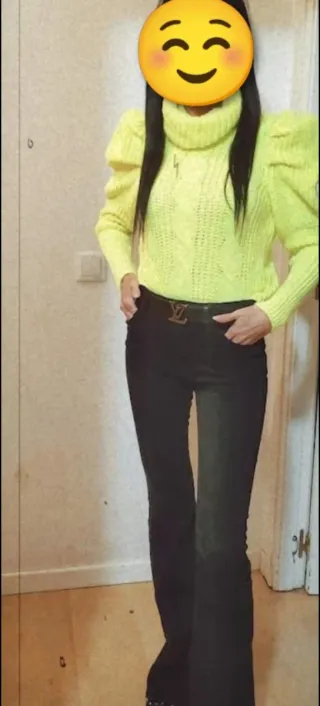 Jersey punto fosforito manga abullonada