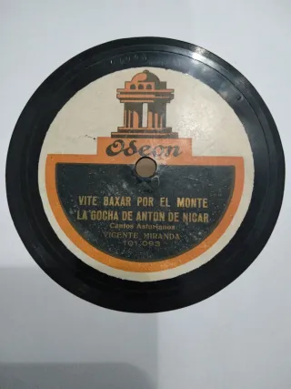 3 Discos de Pizarra Asturianos para Gramófono