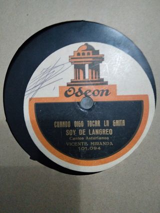 3 Discos de Pizarra Asturianos para Gramófono