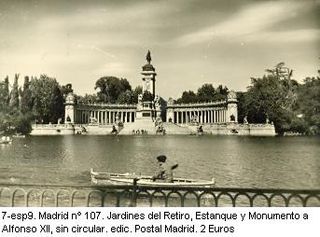 Postal Madrid Jardines del Retiro Estanque Alfonso