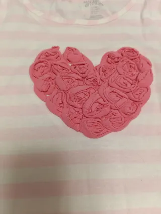Conjunto niña rosa corazón