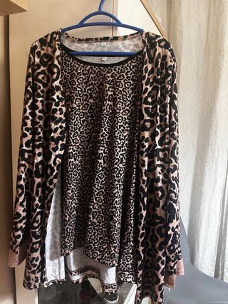 Traje señora estampado leopardo talla 5XL