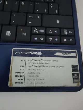 Netbook Acer para piezas