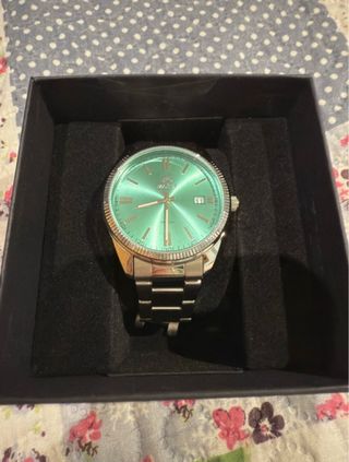 Reloj Marea Acero Verde y Plateado