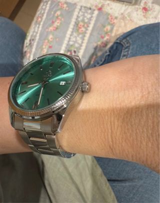 Reloj Marea Acero Verde y Plateado