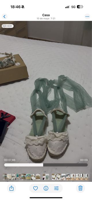 Zapatos de comunión blancos y verdes