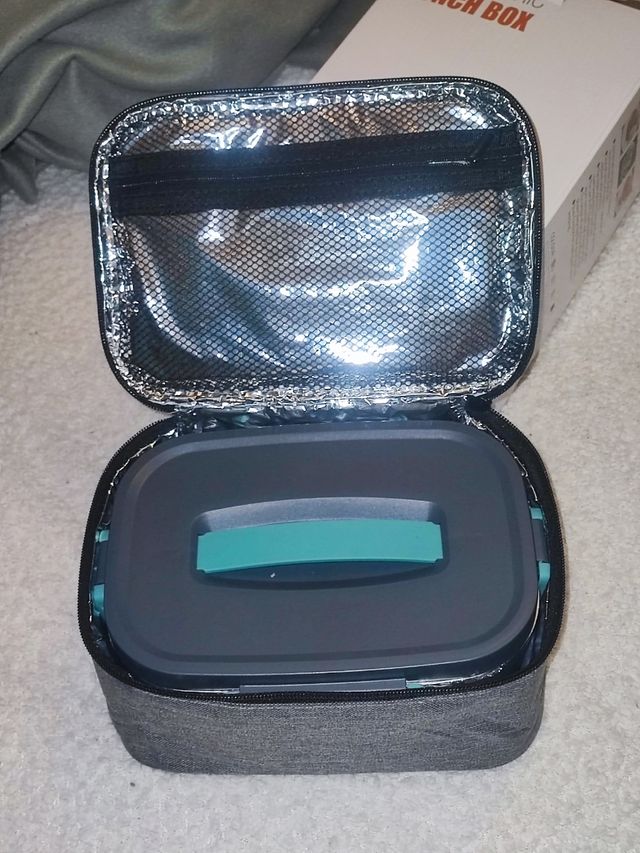 Portapranzo riscaldabile grigio/verde acqua